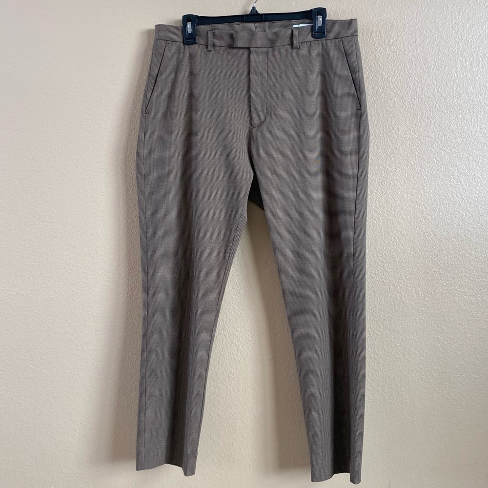HOPE‎ Womens Size 8 Brown Black Houndstooth Krissy Edit Cropped Relaxed Trousers